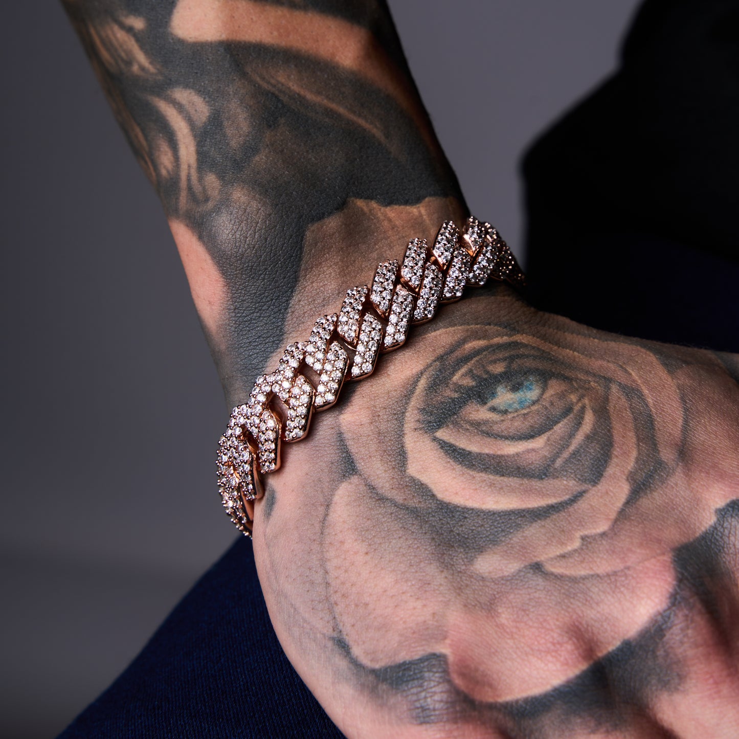 Freezy Cuban Bracelet in Rose Gold - 14mm