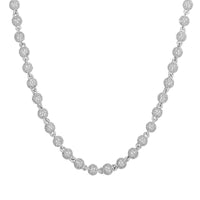 Iced Ball Chain in White Gold - 6mm