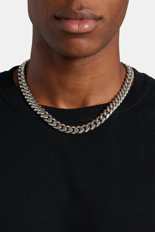 Miami Cuban Link Chain in White Gold- 12mm