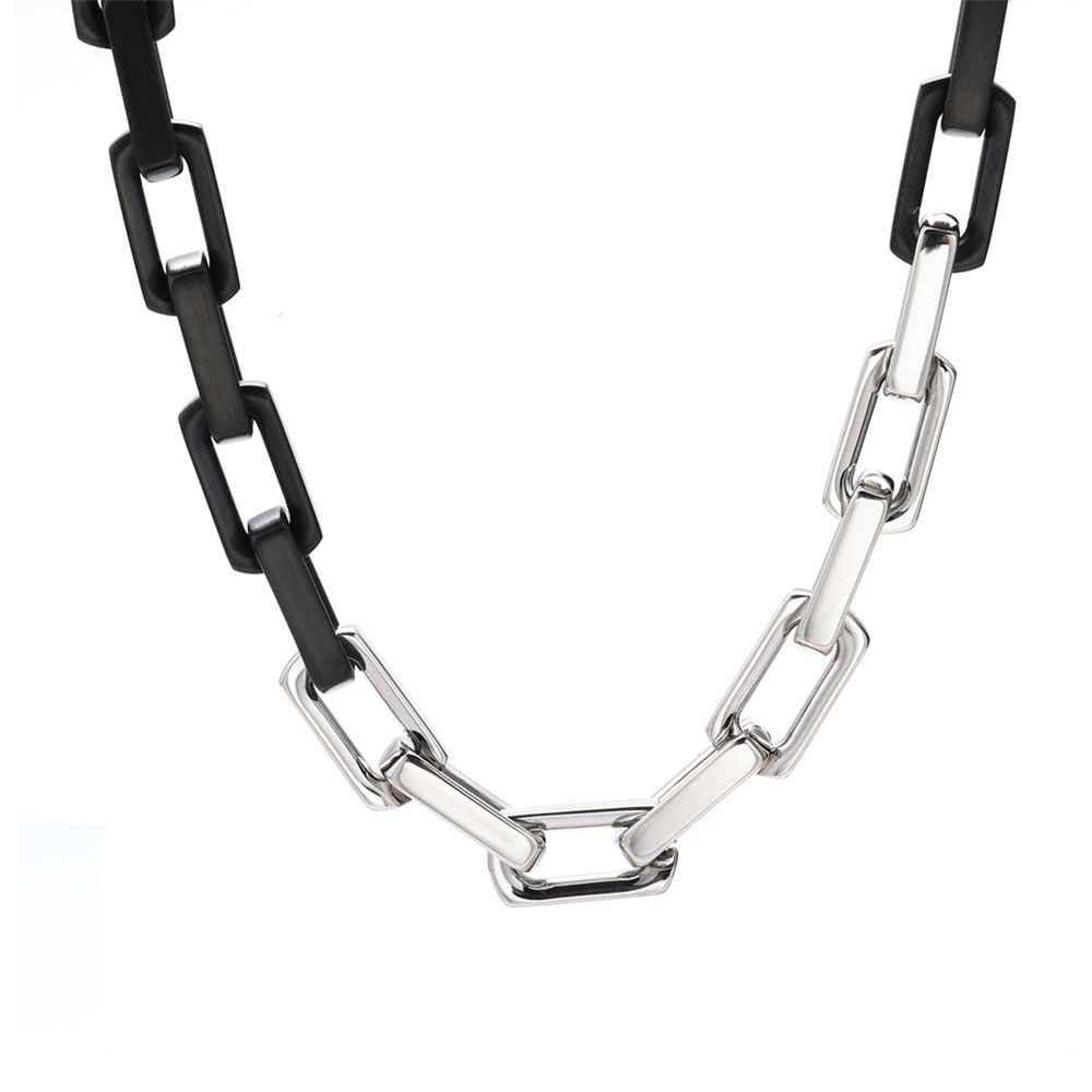 Drip Chain Link Necklace - Two Tone