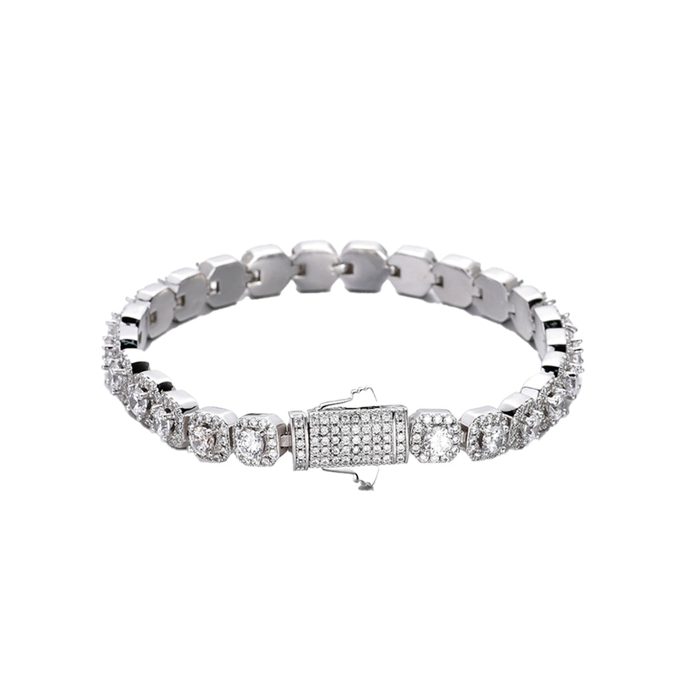 Micro Clustered Tennis Bracelet in White Gold - 8mm