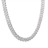 Baguette Cuban Chain in White Gold - 14mm