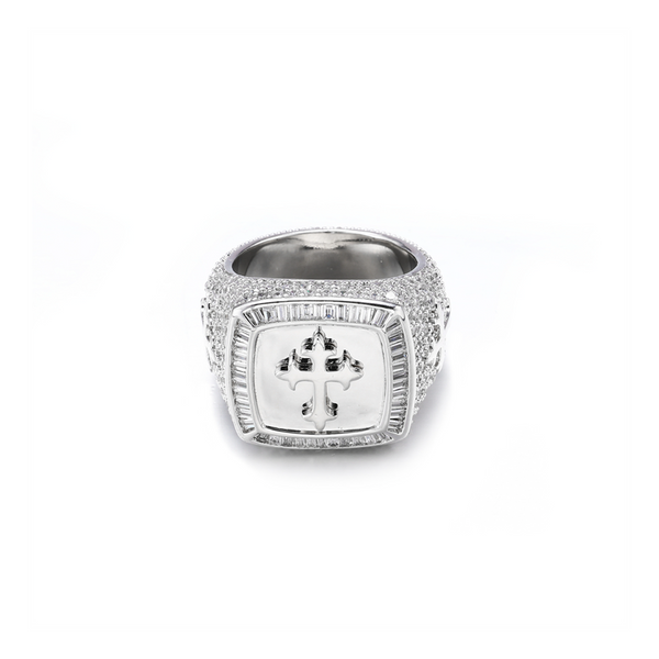 Square Baguette Pewter Ring