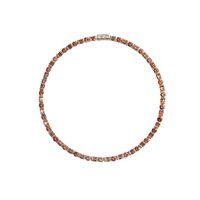 Iced Chocolate Round & Rectangle Mix Tennis Chain in White Gold