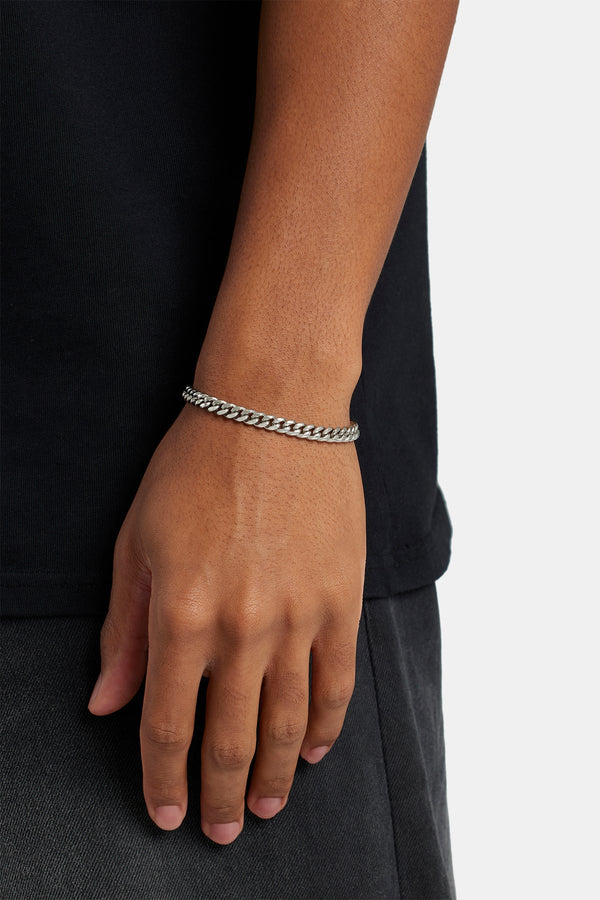 Miami Cuban Link Bracelet in White Gold - 6mm