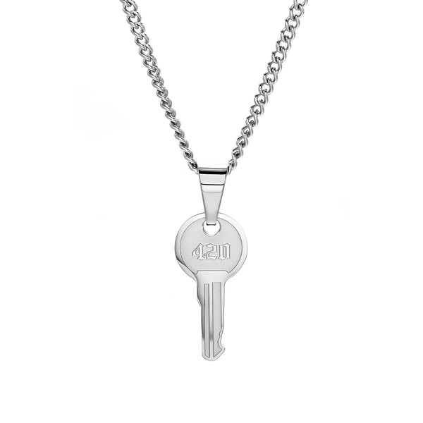 420 Key Pendant with Curb Chain