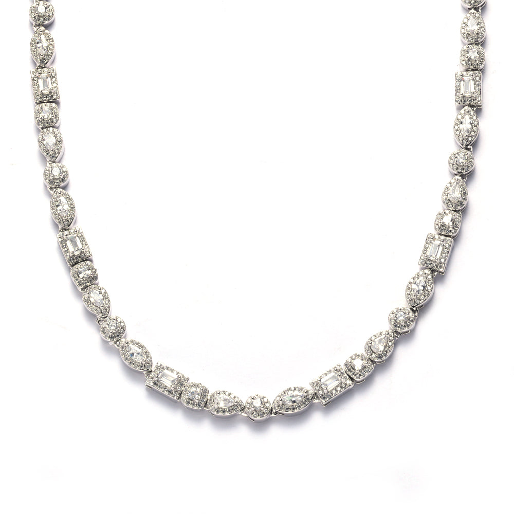 Mixed Diamond Pave Chain in White Gold