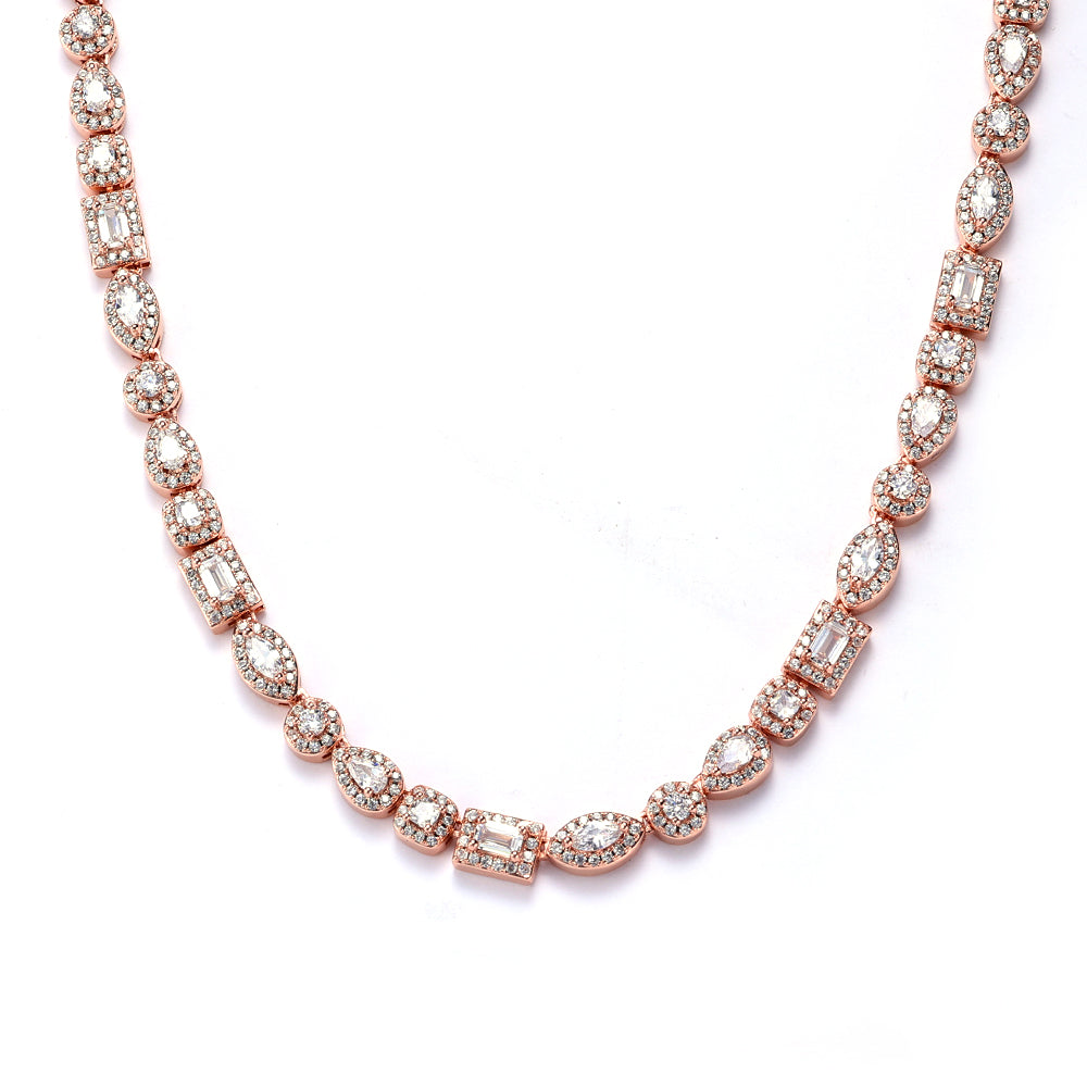 Mixed Diamond Pave Chain in Rose Gold