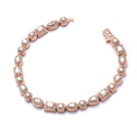 Mixed Diamond Pave Bracelet in Rose Gold