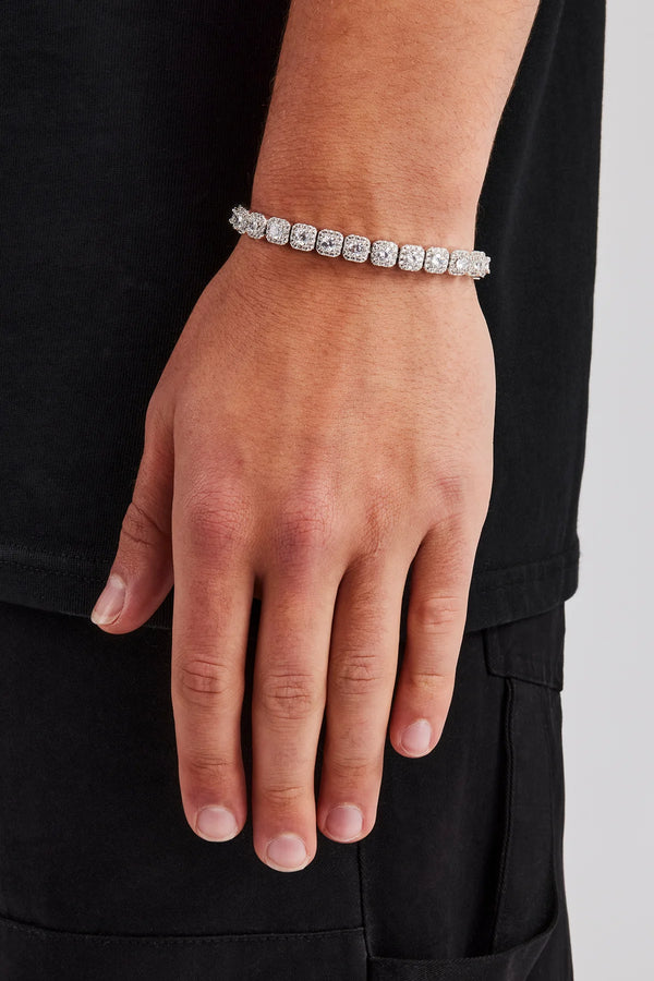 Micro Clustered Tennis Bracelet in White Gold - 8mm