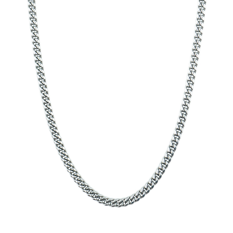 Miami Cuban Link Chain in White Gold- 6mm