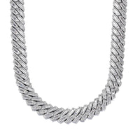 Baguette Cuban Chain in White Gold - 19mm