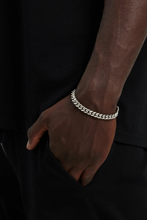 Miami Cuban Link Bracelet in White Gold - 8mm