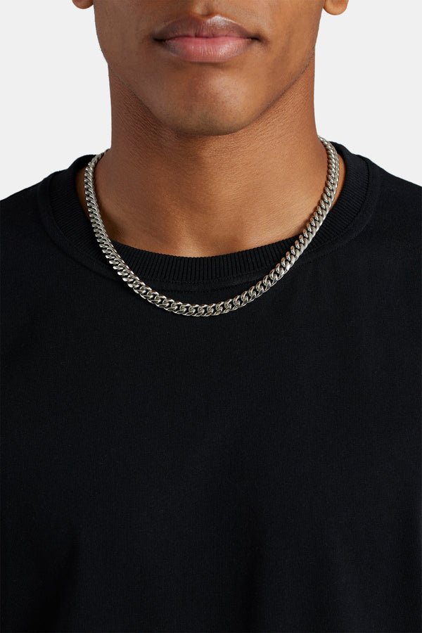 Miami Cuban Link Chain in White Gold - 8mm