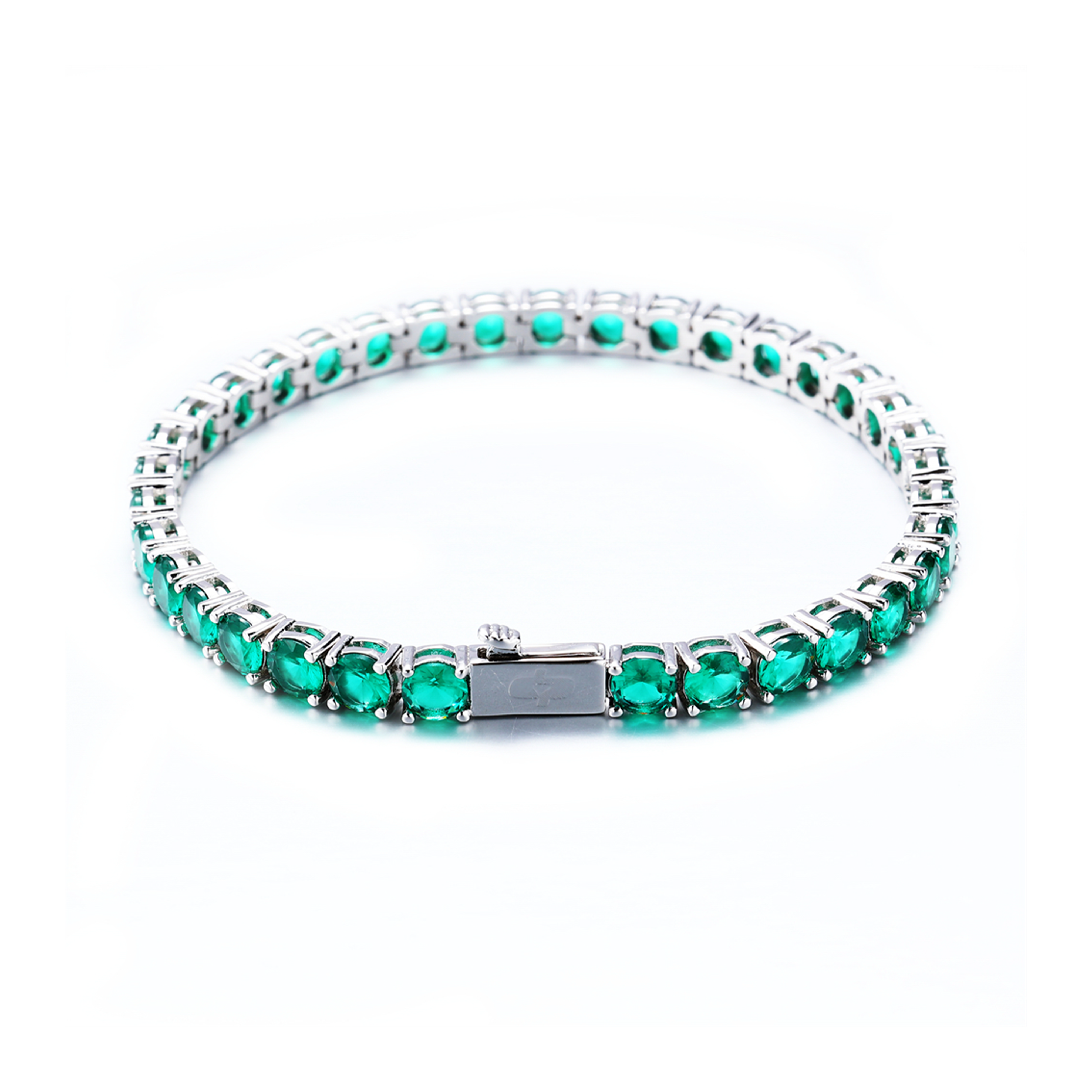 Emerald Bracelet - Cushion 9.38 Ct. - 18K White Gold #J9030 | The Natural  Emerald Company