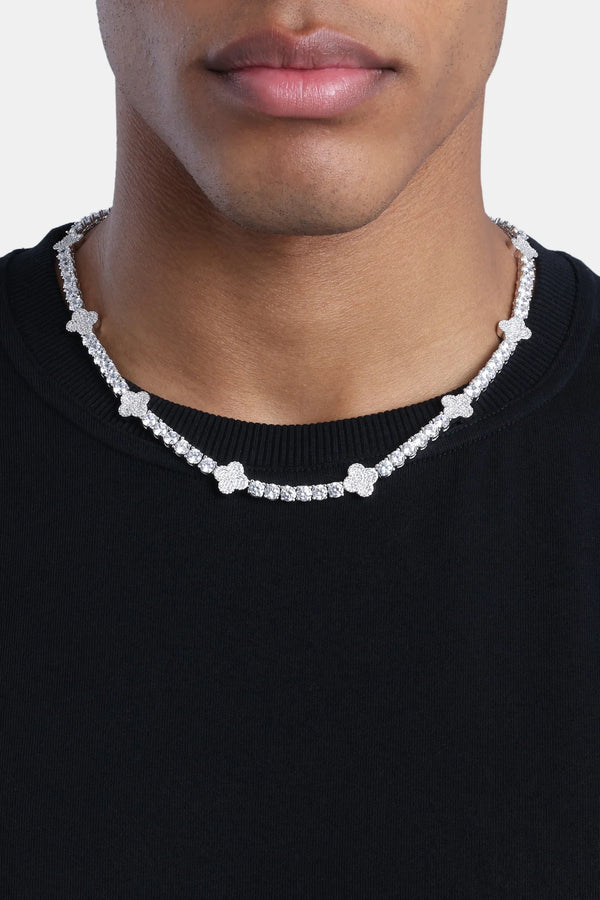 Iced Motif Tennis Chain - 5mm