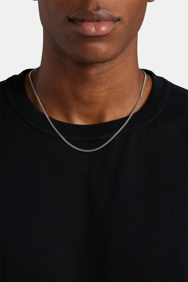 Micro Cuban Chain in White Gold- 3mm