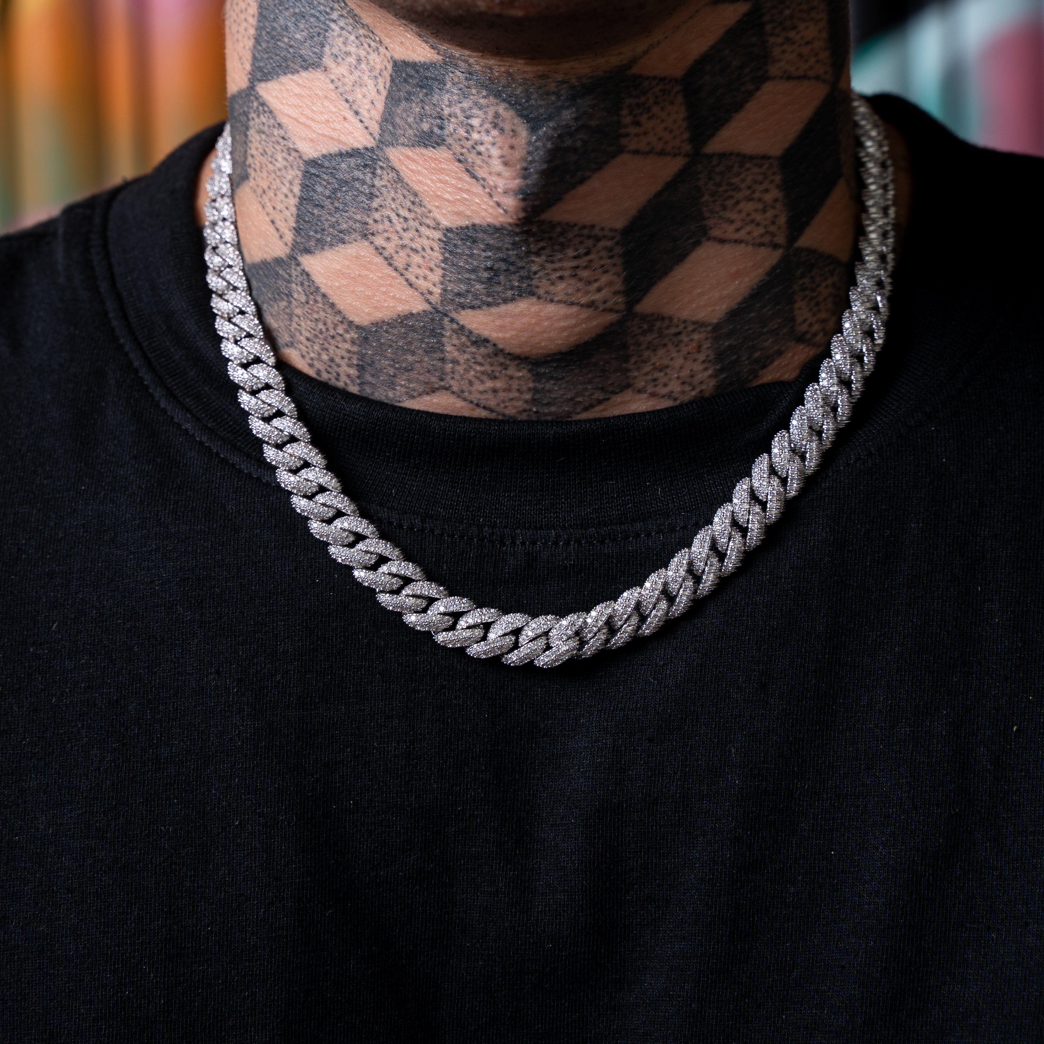 20 mm Iced Out Cuban Chain Big Diamond Necklace