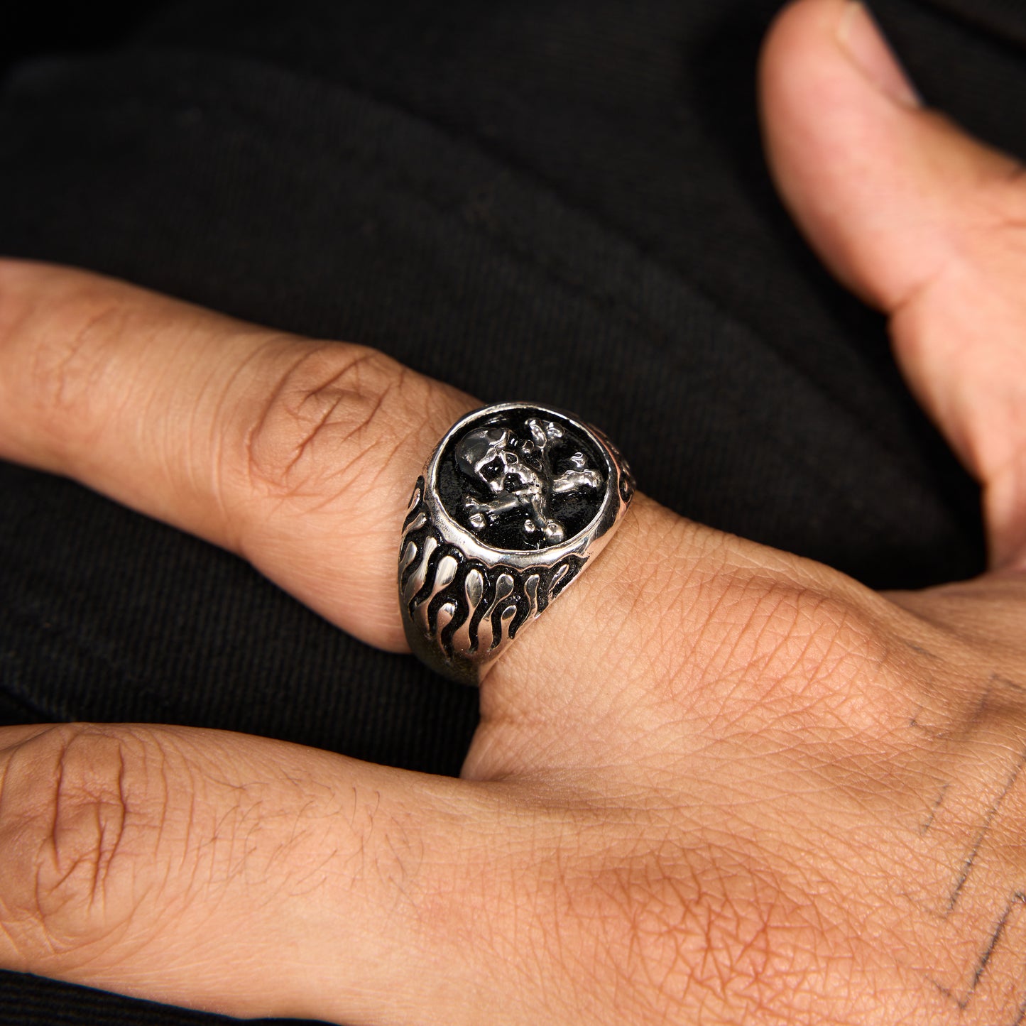 Flaming Skull Ring - Silver925