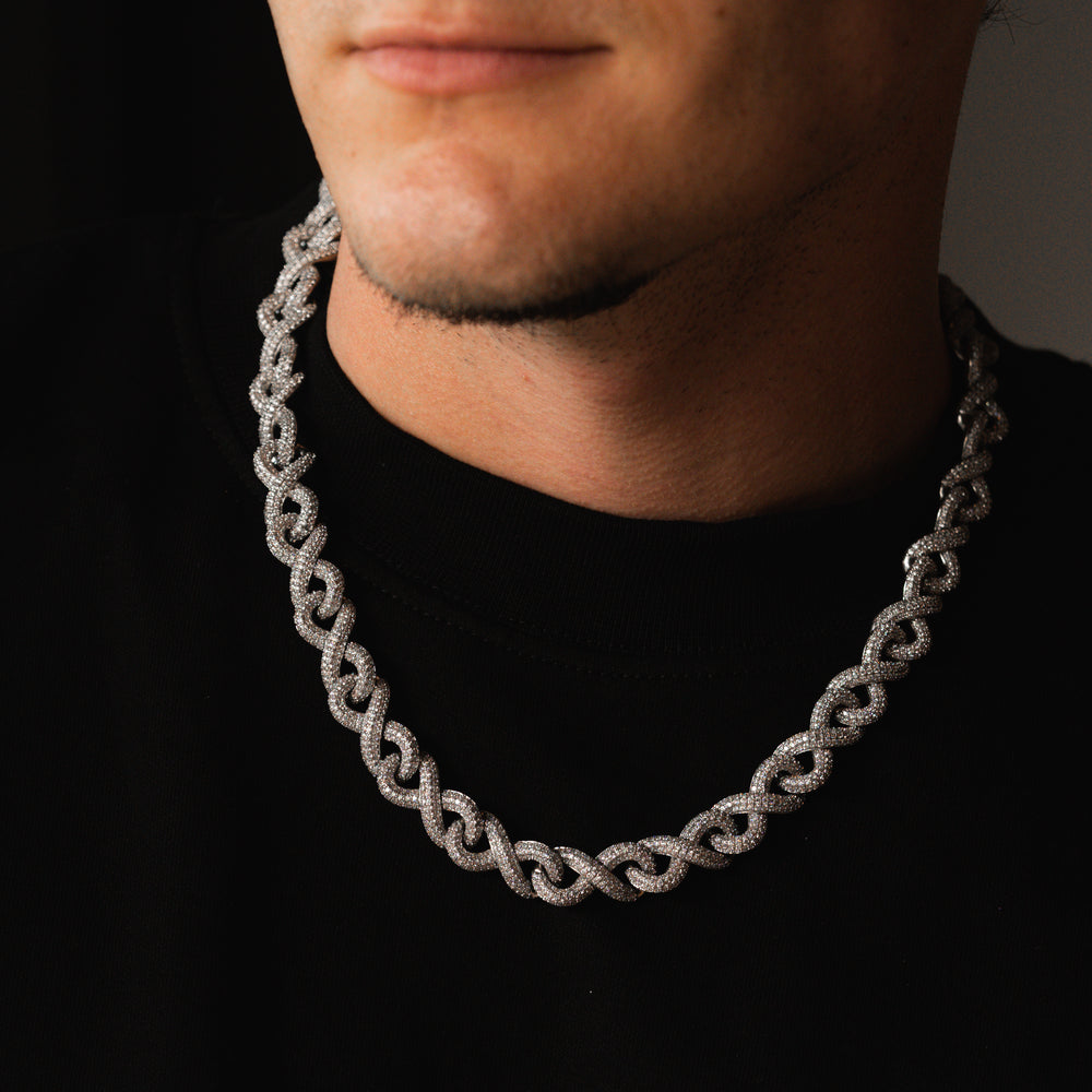 Freezy Infinity Link Chain in White Gold - 10mm