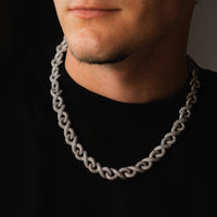 Freezy Infinity Link Chain in White Gold - 12mm