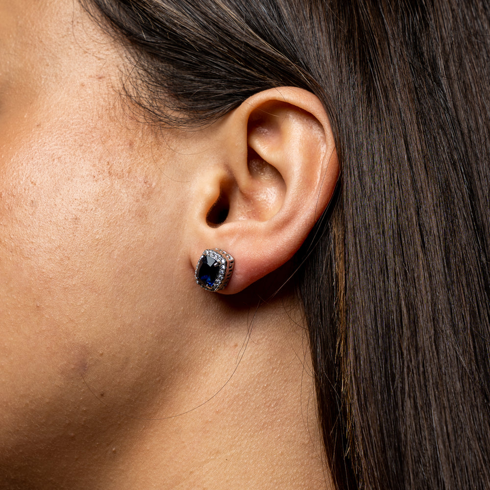 Blue Stoned Earring