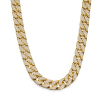 Pave Cuban Chain in Yellow Gold - 14mm