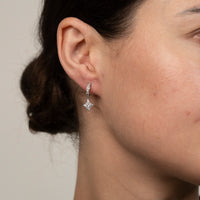 Pave Star Earring in White Gold