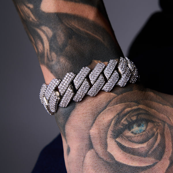 Freezy Cuban Bracelet in White Gold - 19mm