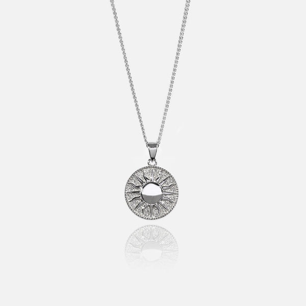 Sun & Moon Pendant with Curb Chain