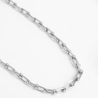 Industrial Link Chain in White Gold