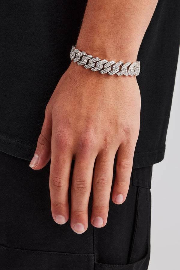 Freezy Cuban Bracelet in White Gold - 19mm