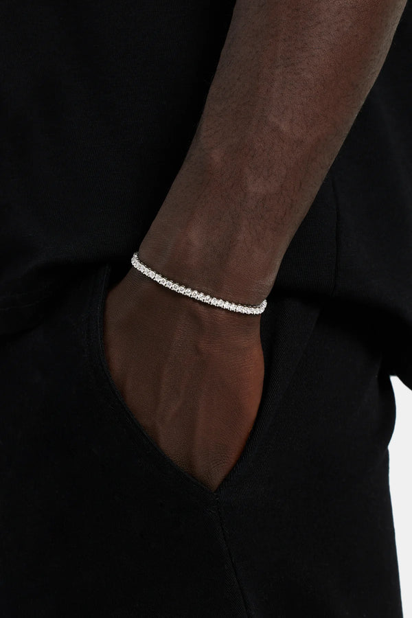 Micro Tennis Bracelet in White Gold - 3mm