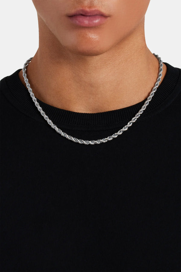 Rope Chain in White Gold - 5mm