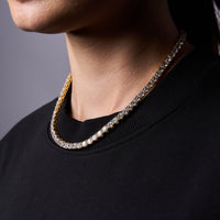 Round Cut Tennis Chain in Yellow Gold - 5mm