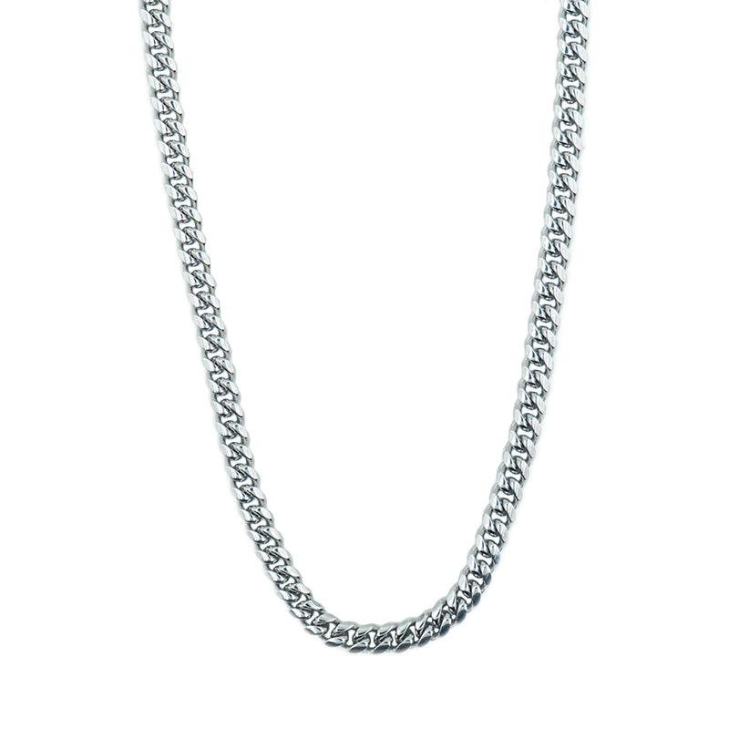 Miami Cuban Link Chain in White Gold - 8mm
