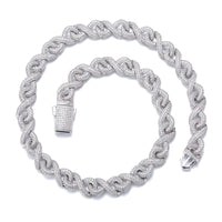 Freezy Infinity Link Chain in White Gold - 12mm