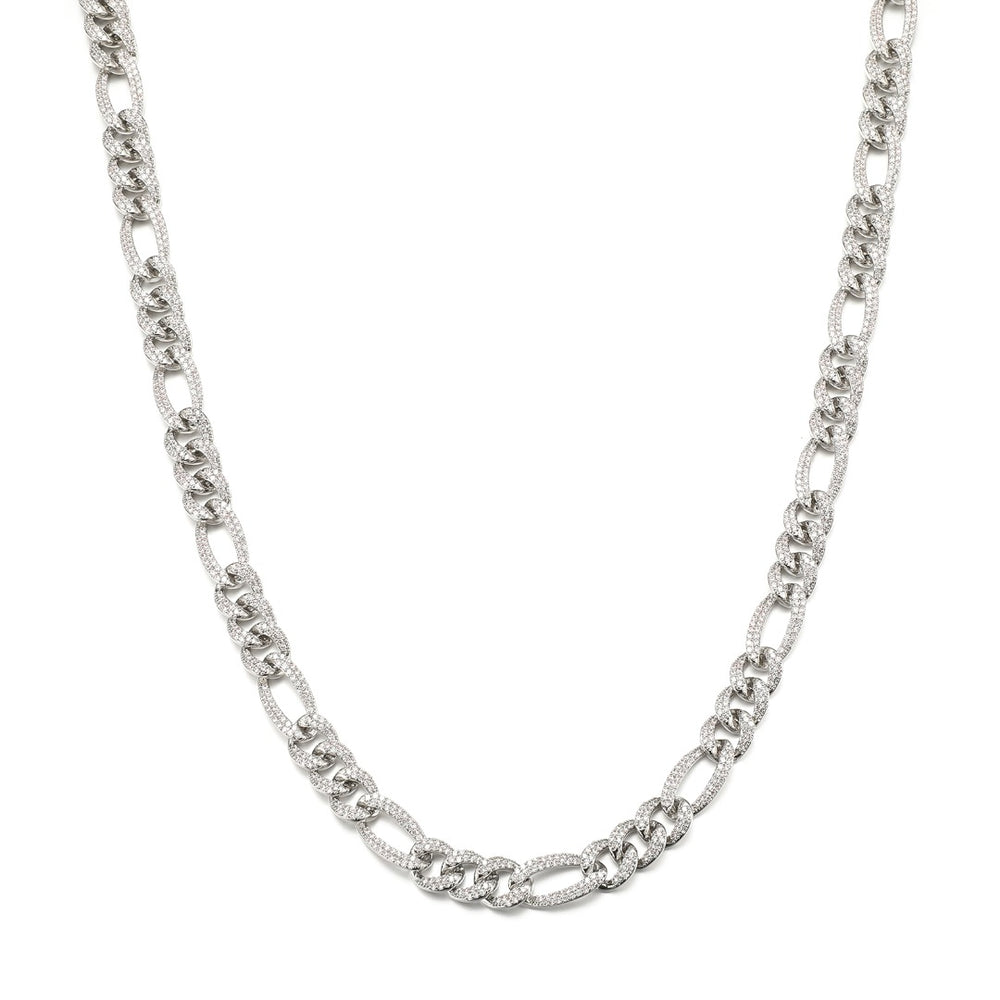 Icy Figaro Chain in White Gold - 10mm